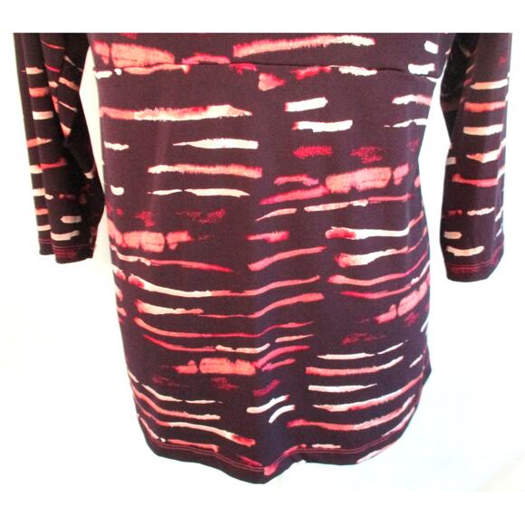 Daisy Fuentes Women's 3/4 Sleeve Purple Cinched Stretch Shirt Size Large - Picture 7 of 10